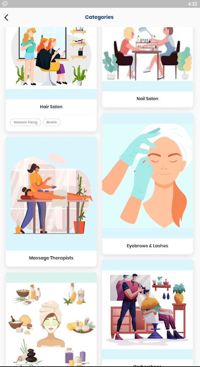 Nigeria online booking beauty salon barbershop spa apps